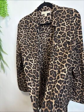 Michael Kors Leopard Print Blouse/jacket - Black and Brown